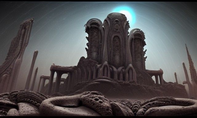 Cosmic Horror on Alien Planet: Surreal 3D Render
