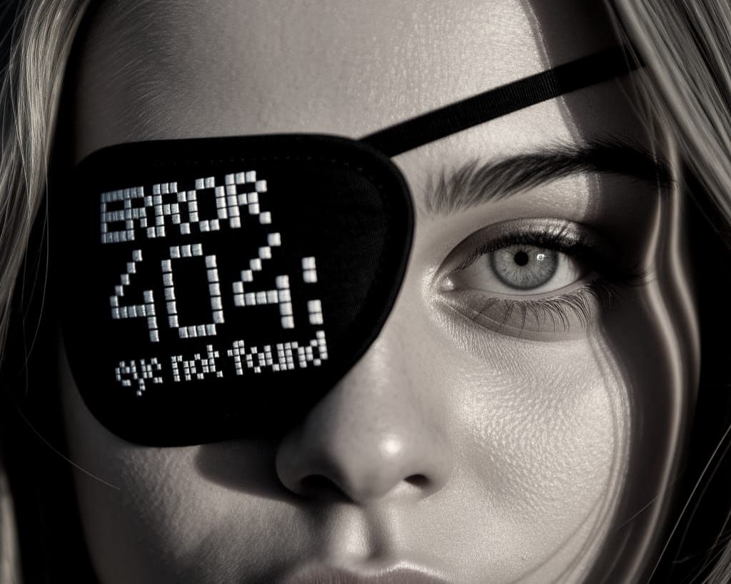 Gorgeous Woman's Veiled Eye in Golden Hour Light