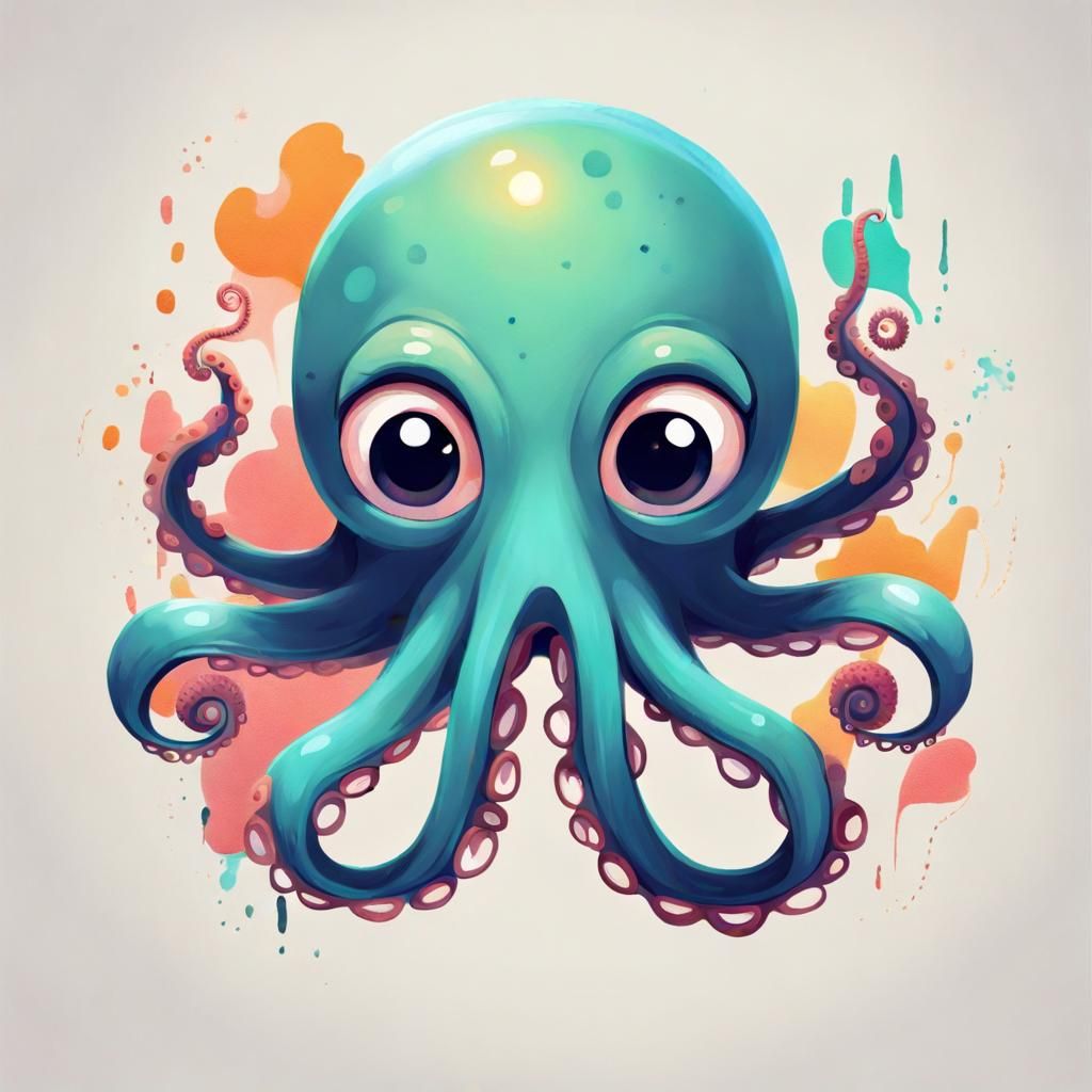 Octopus Paints a Wondrous Artwork