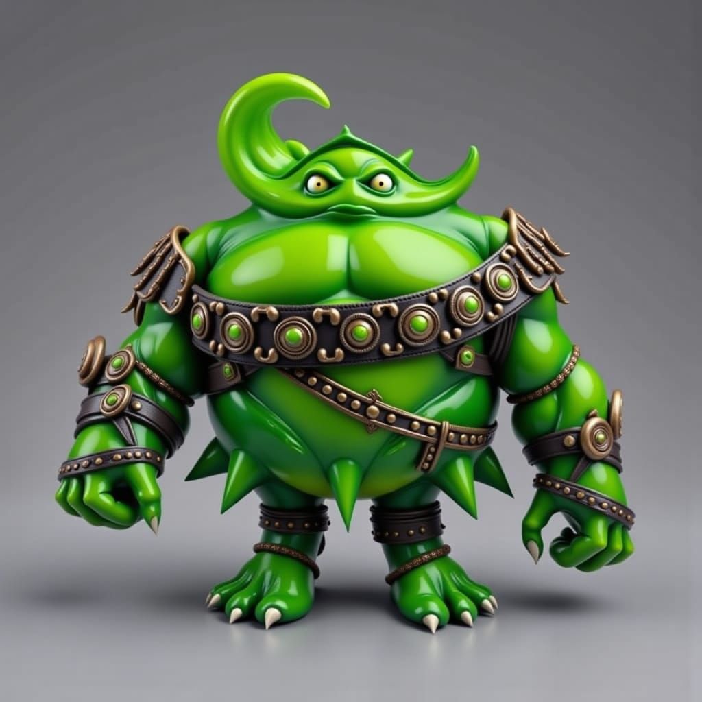 Glowing Slime Warrior and Companion Mimic in Neon Bioflux