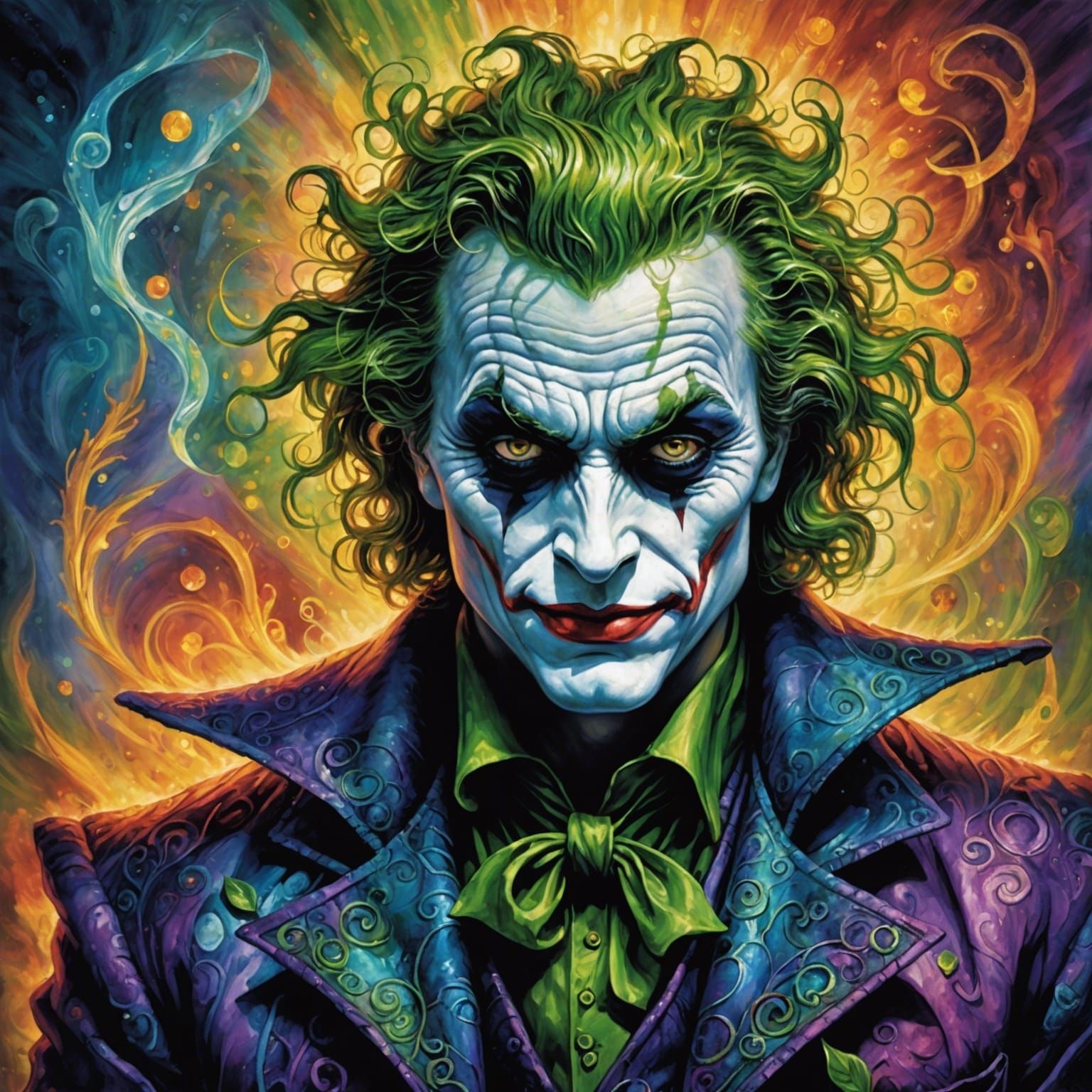 Villain Joker: Ethereal Splash Art in Wall Style