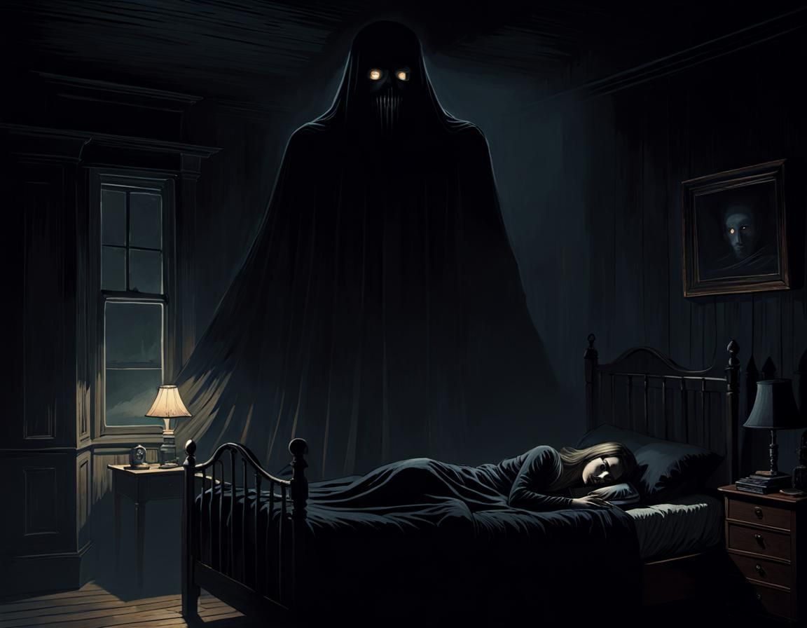 Sinister Shadow Figure Emerges in Bedroom