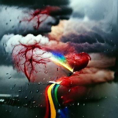 Rainbow Heart in a Storm of Emotions