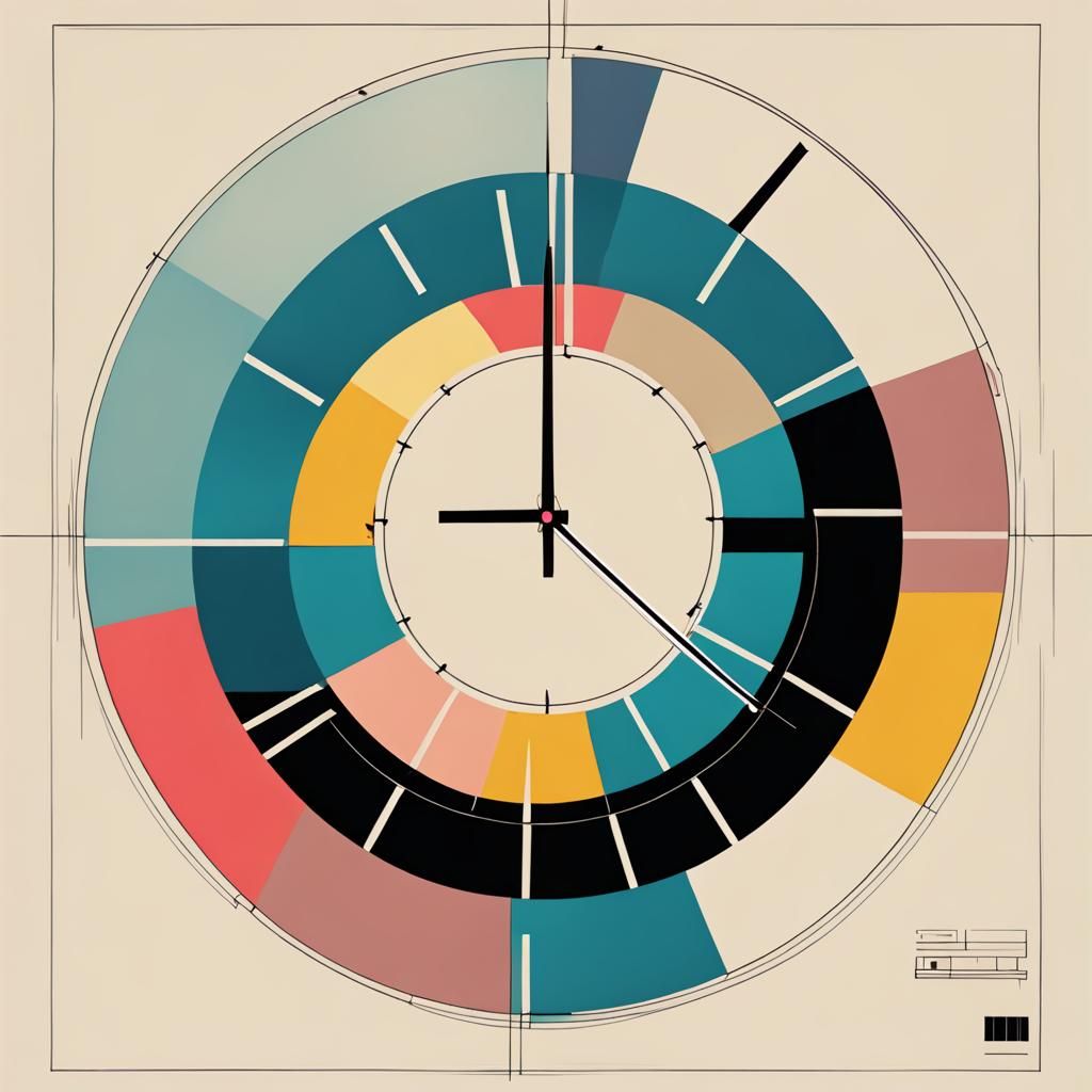 Minimalist Album Cover with Clock in Pop Art Style