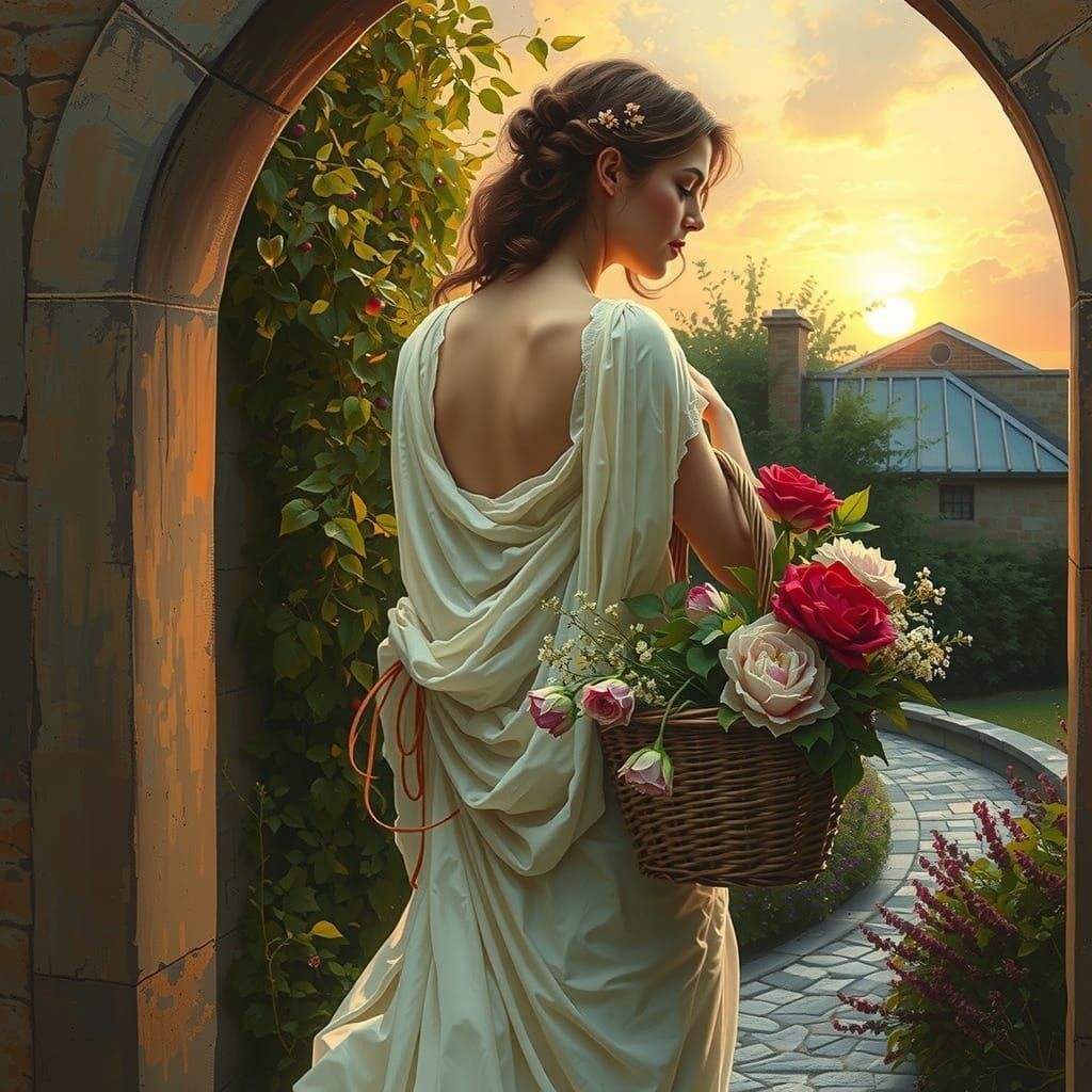 Ethereal Goddess Psyche in Classical Style