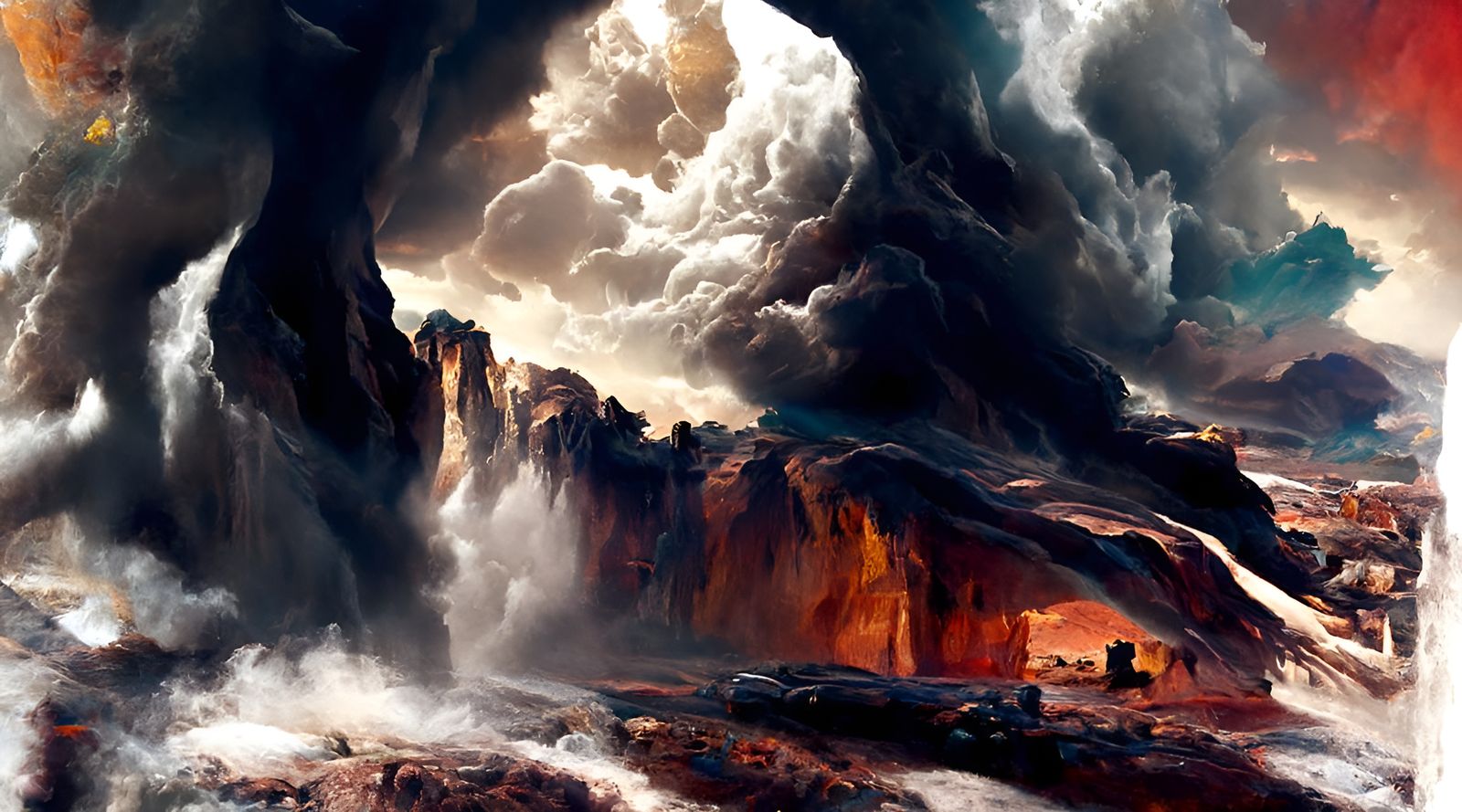 Epic Desert Dust Storm in Romantic Style