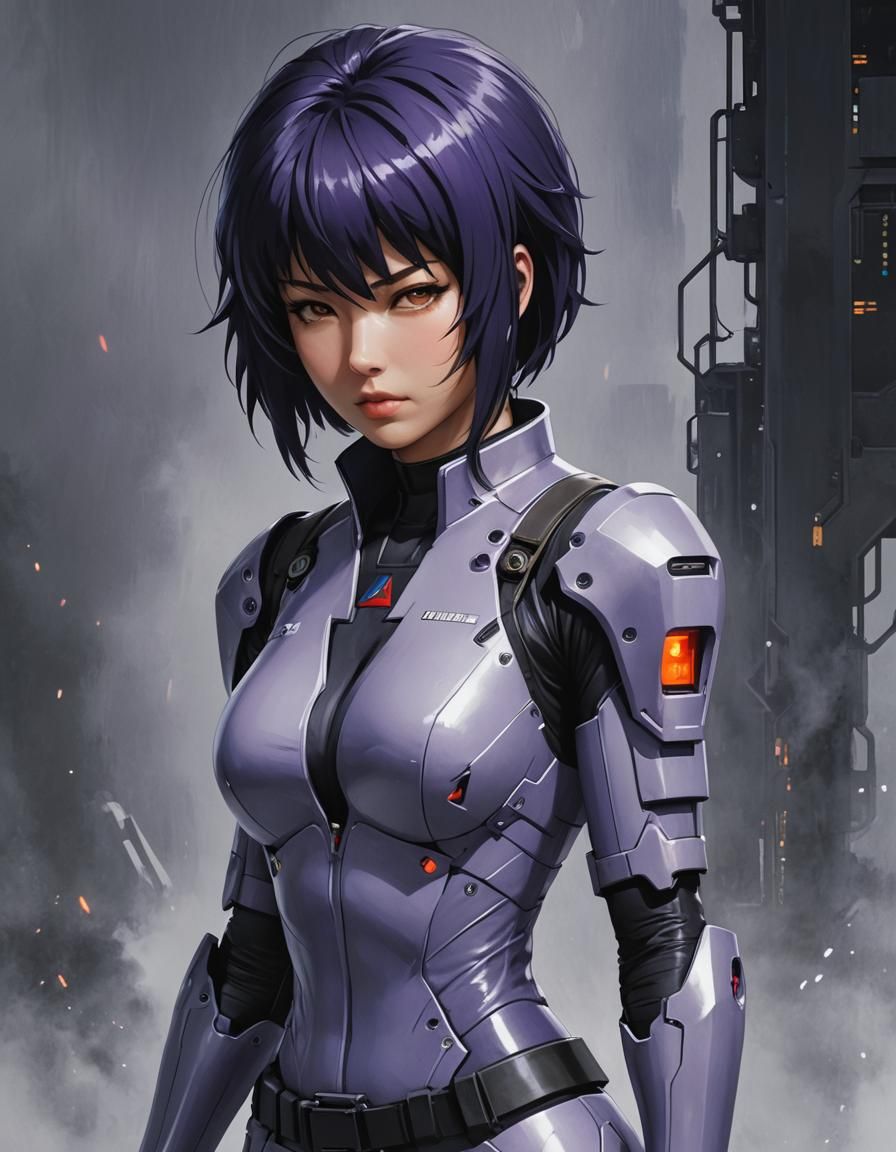 Motoko Kusanagi Digital Art Portrait