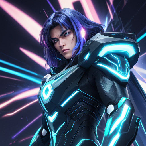 Style Maxon Eternis as a Futuristic Anime Hero