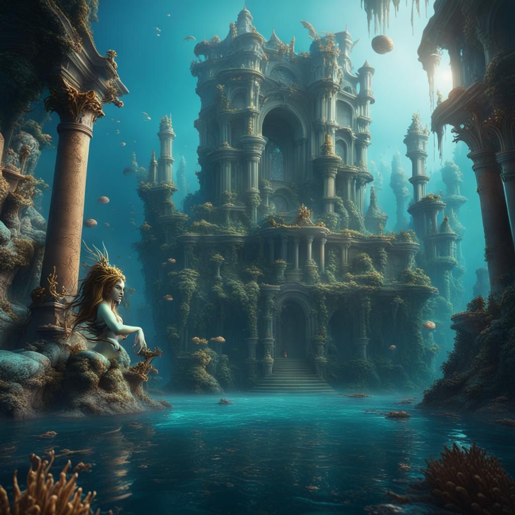 Mermaids in Atlantis: Detailed Fantasy Concept Art