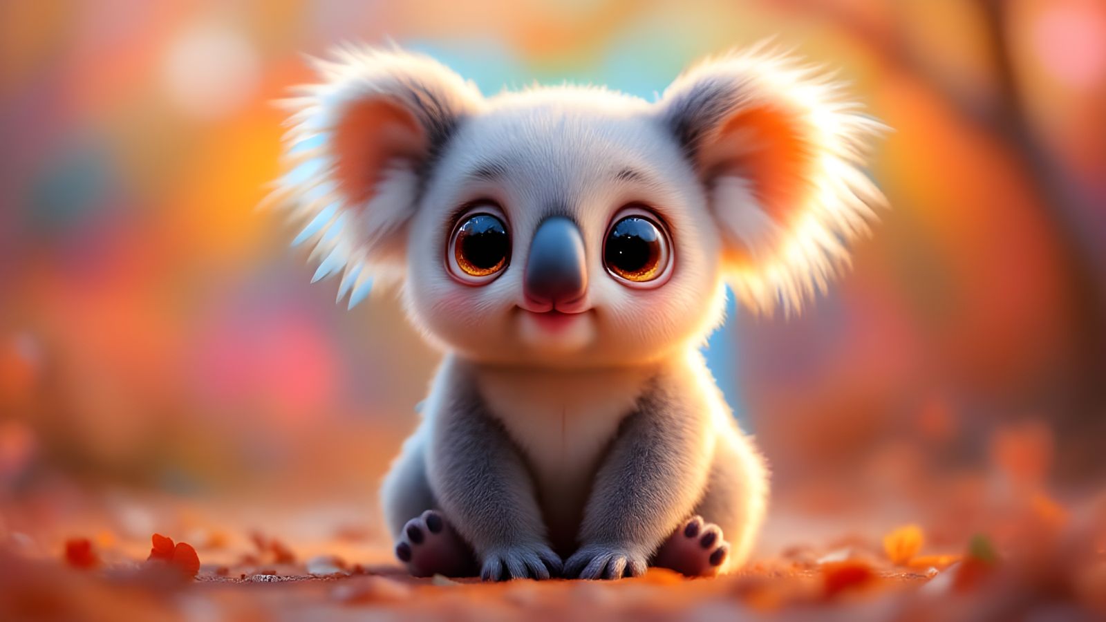 Cute Baby Koala in Pixar-Inspired Digital Art
