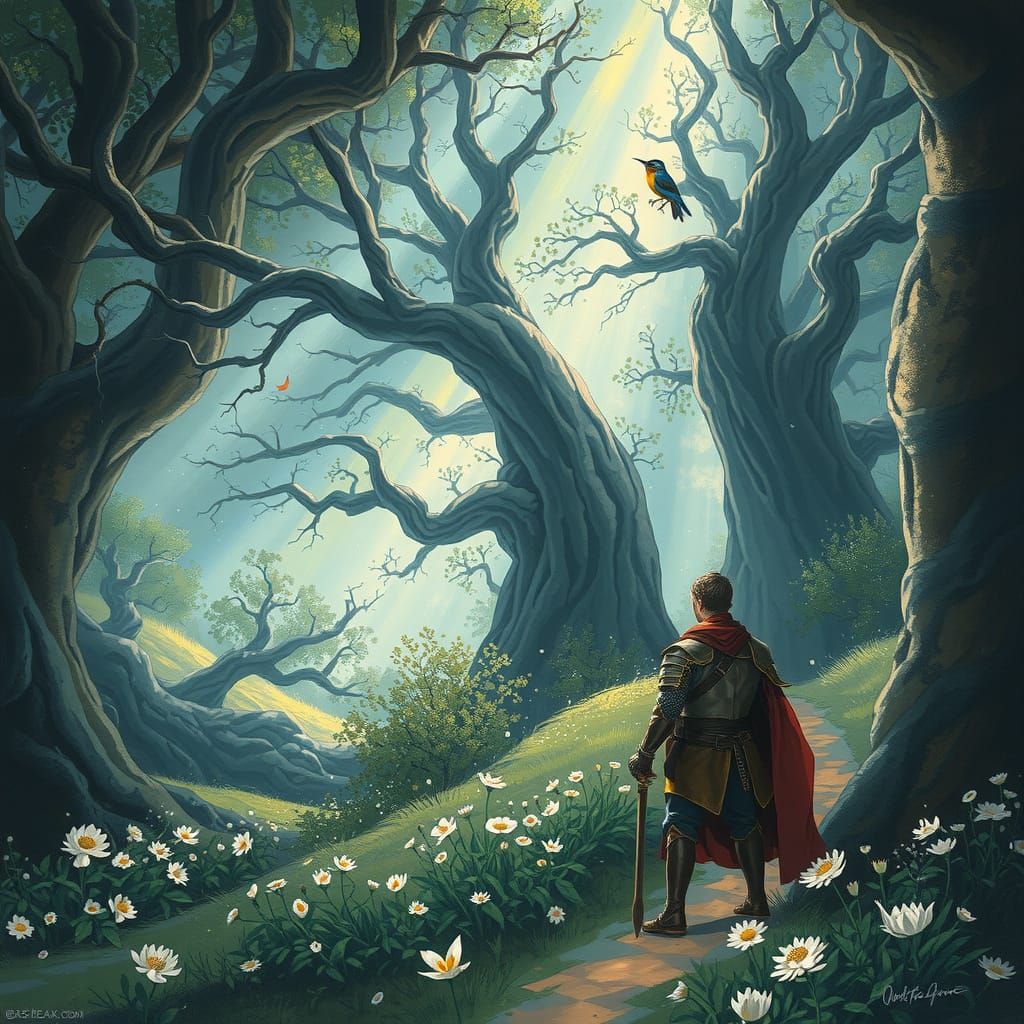 Enchanted Grove Discovery in Impressionistic Style