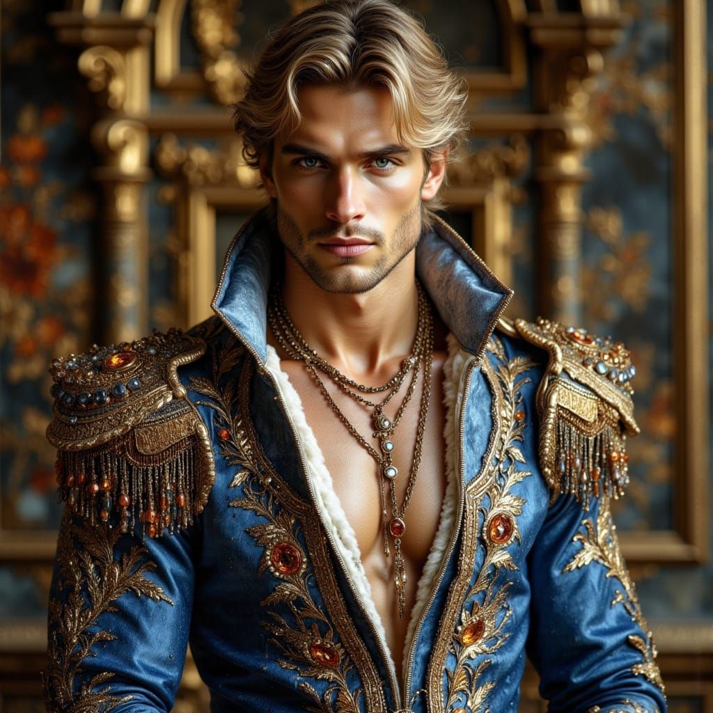 Baroque Noble in Ornate Chamber, Epic Cinematic Style