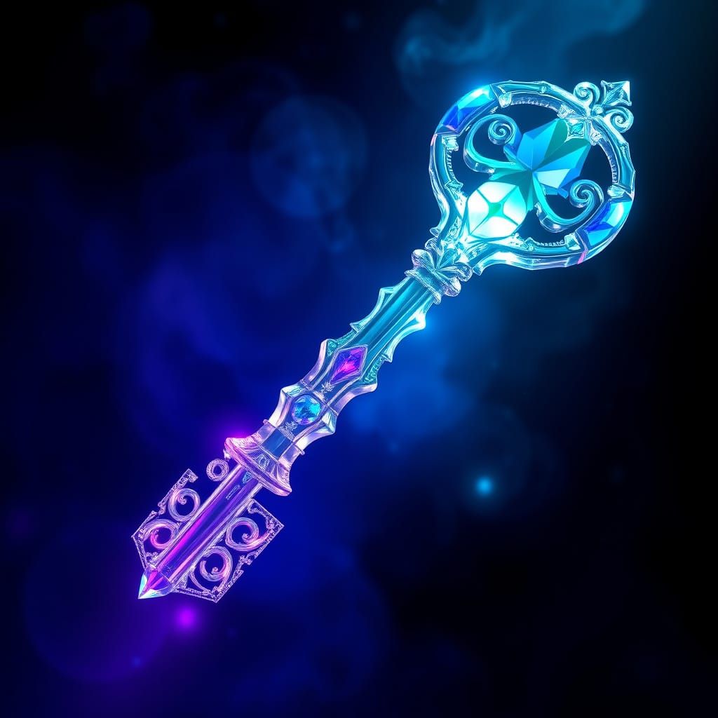 Ethereal Crystal Key in Celestial Hues