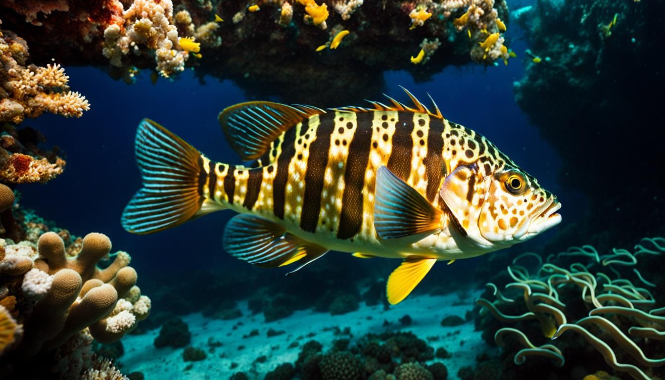 Grouper Fish in Clear Mediterranean Sea