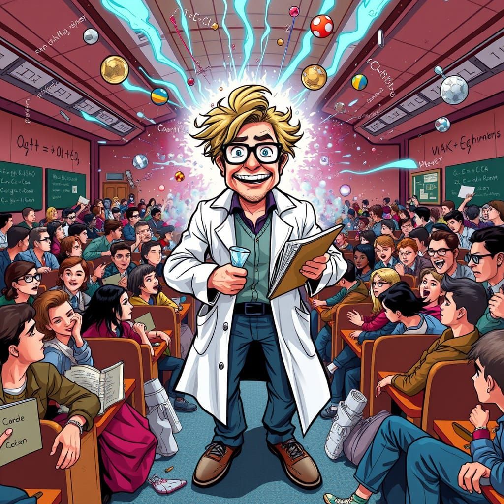 Eccentric Scientist Fuses with Quantum Field in Mid-Lecture ...