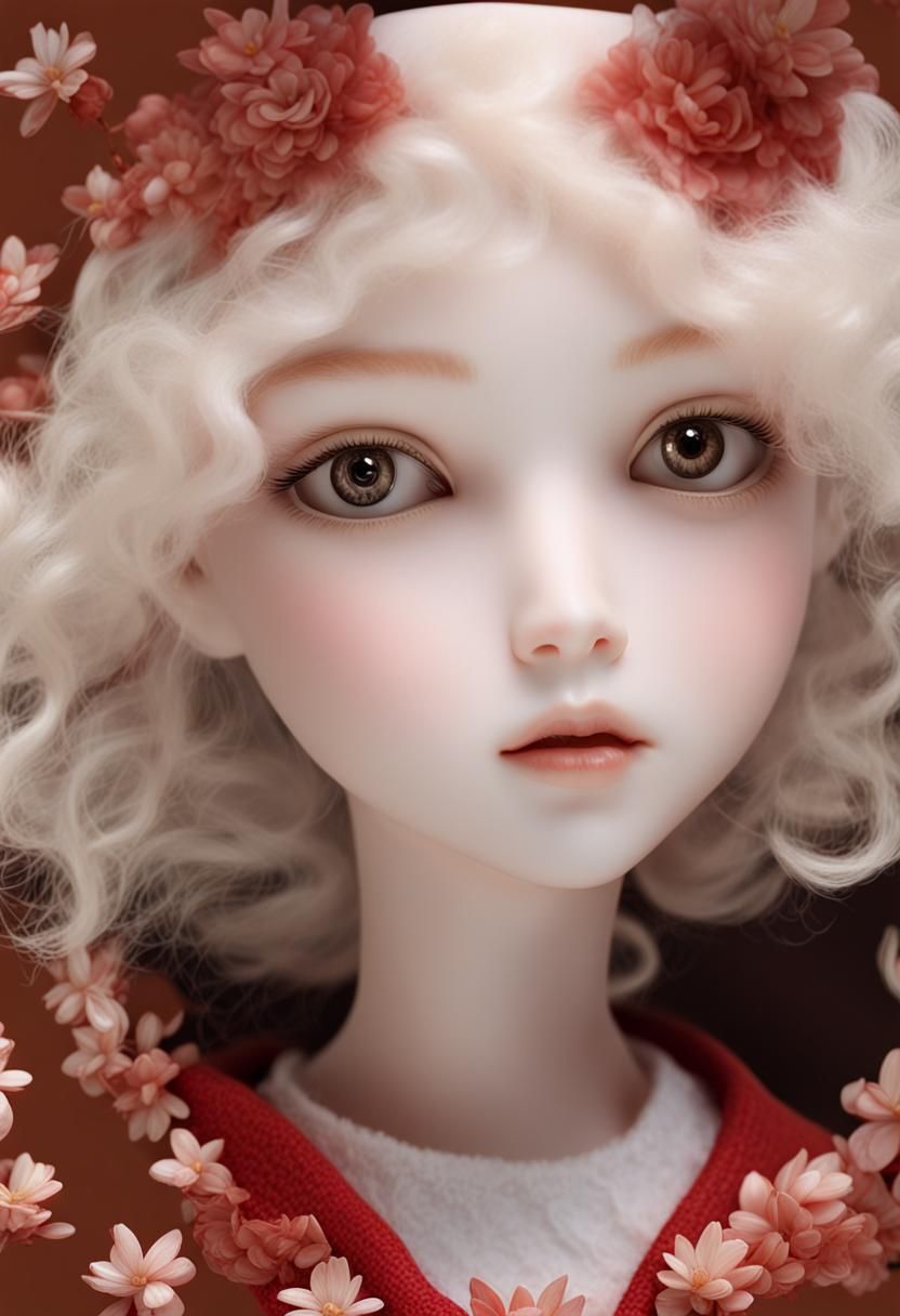 Detailed Porcelain Doll in Jelly Art Style