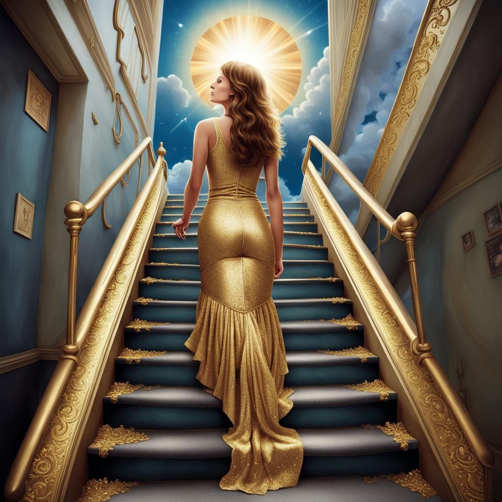 Surreal Stairway to Heaven in the Clouds