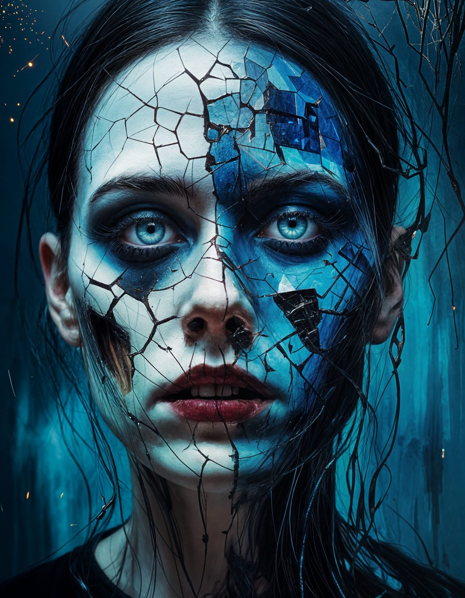 Glitched Forsaken Self: A Haunting Self-Portrait