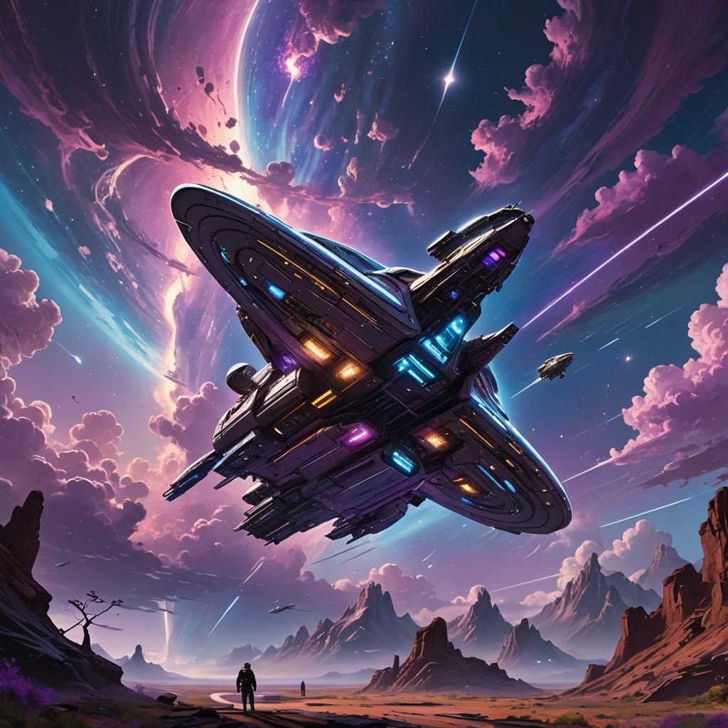 Colossal Spaceship Emerges from Andromeda Galaxy