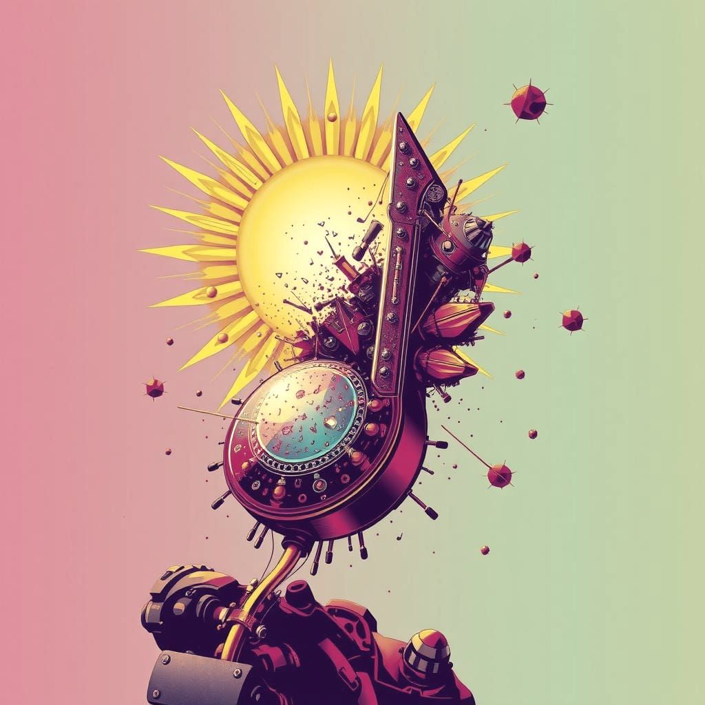 Psychedelic Pop Explosion in Solarpunk Style