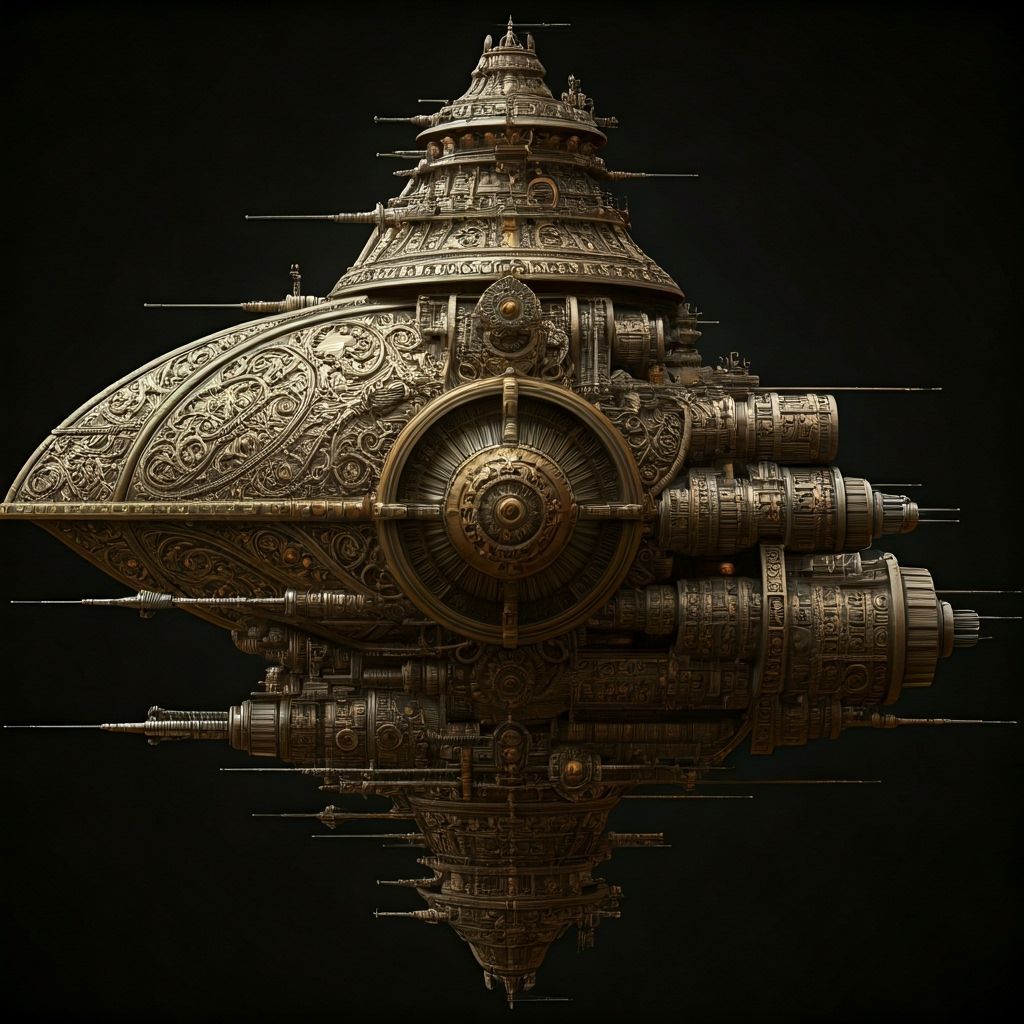 Renaissance Spaceship Design in Leonardo da Vinci Style