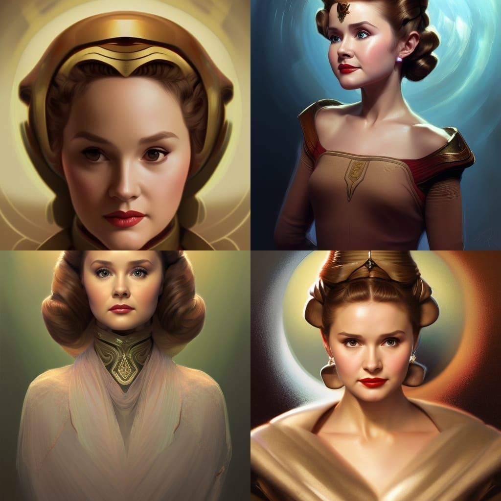 Debbie Reynolds as Padme Amidala: Art Nouveau Portrait