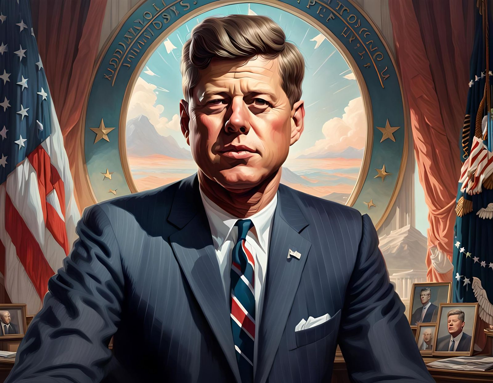 Hyperdetailed Portrait of John F. Kennedy
