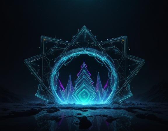 Machine Elf Guards Portal in Surreal Digital Art