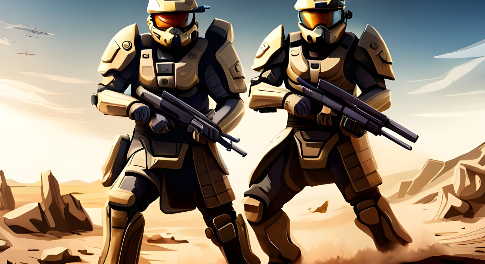 Master-Chief vs Shogun: Desert Battle in Unreal Engine