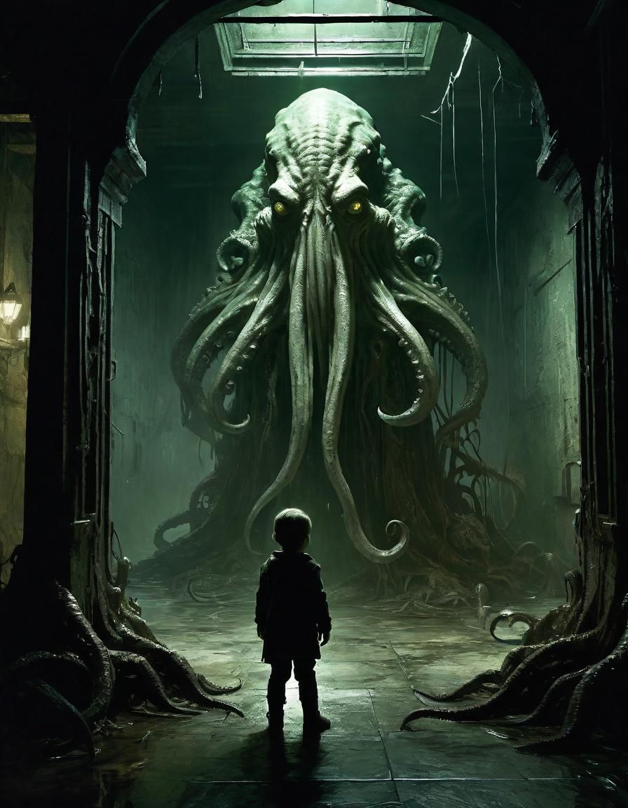 Cthulhu in Dungeon Interior Illustration