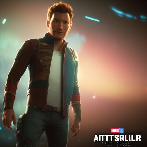 Peter Quill in 3D Game Cinematic Style