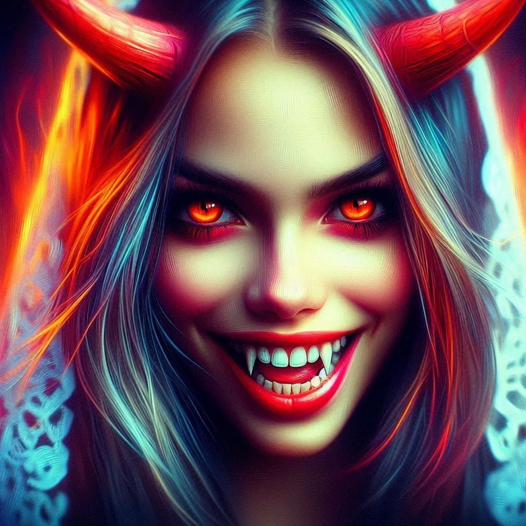 Impressionistic Portrait of a Devil's Bride