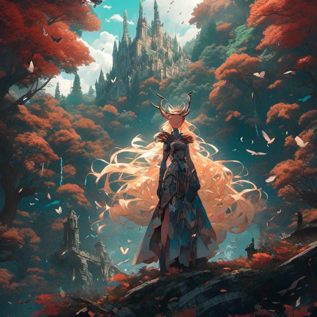 Detailed Forest Goddess Matte Painting