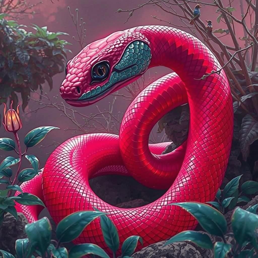 Gemstone Snakes in Jungle Underbrush