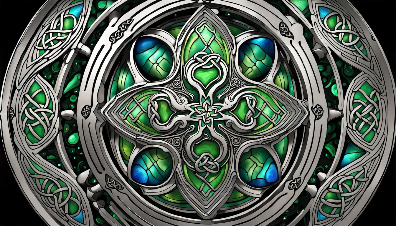 Celtic Starship Approaches Stained Glass Mandala Portal