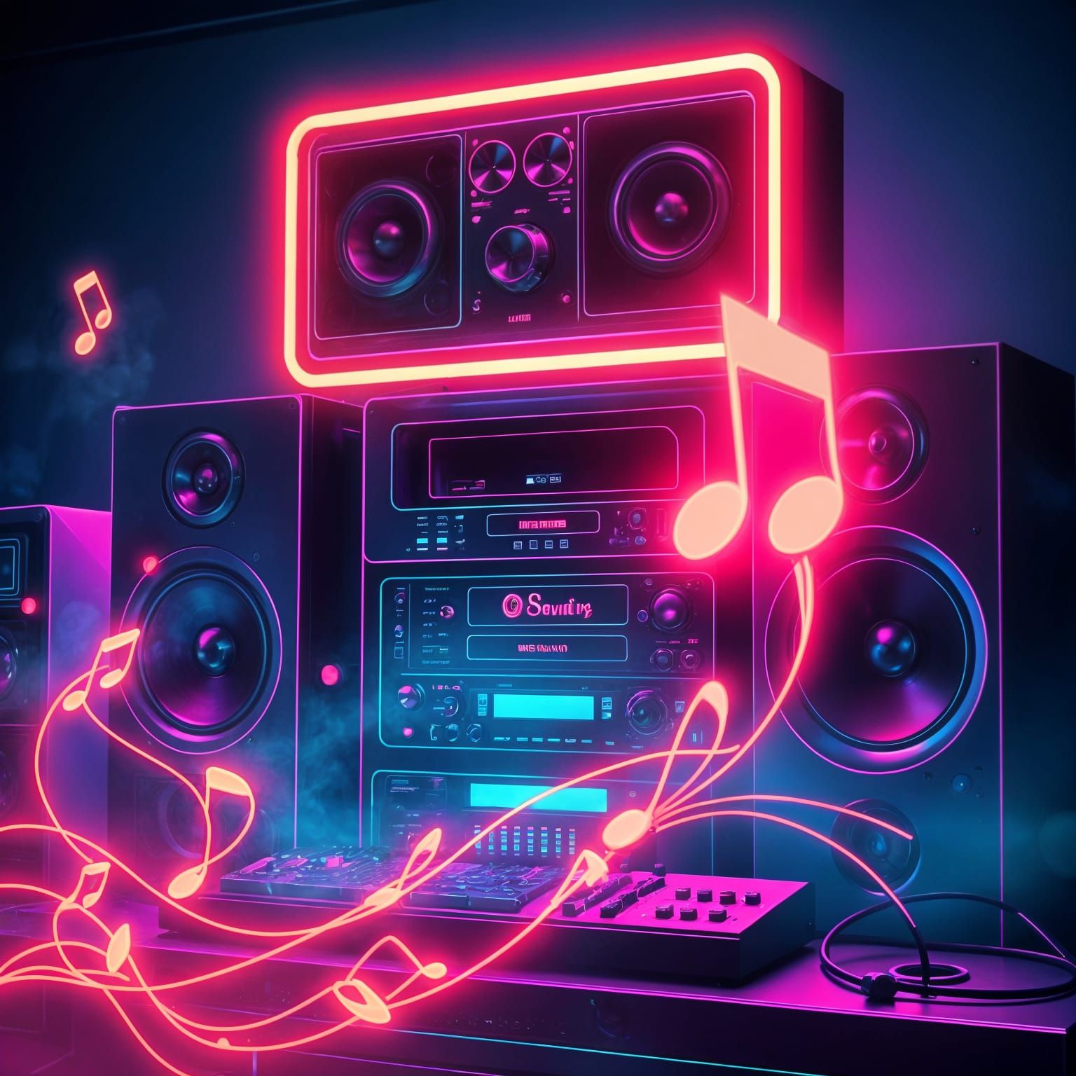 Synthwave Sound System Blows Out Neon Notes