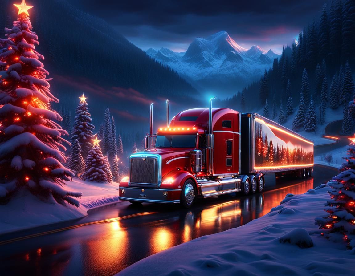Hauling Christmas up the snowy hill