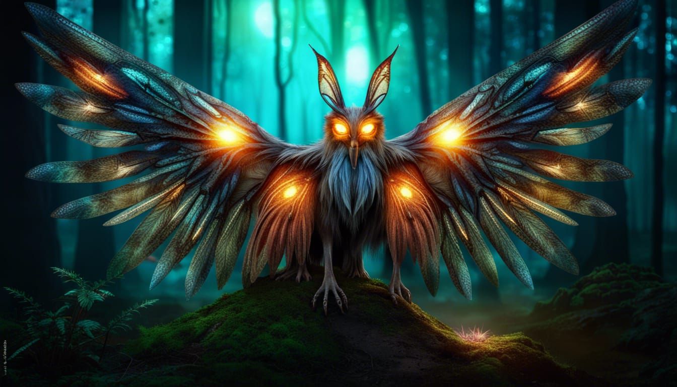 Enchanted Forest Spirit with Luminous Wings