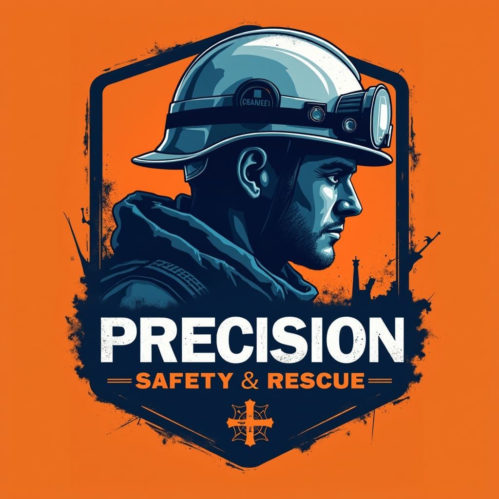 Precision Rescue Logo in Modern Concept Art Style