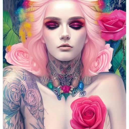 Androgynous God Portrait in Pastel Colors