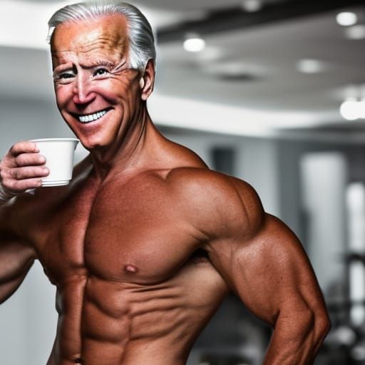 Joe Biden Bodybuilder Flexing: Professional Photography