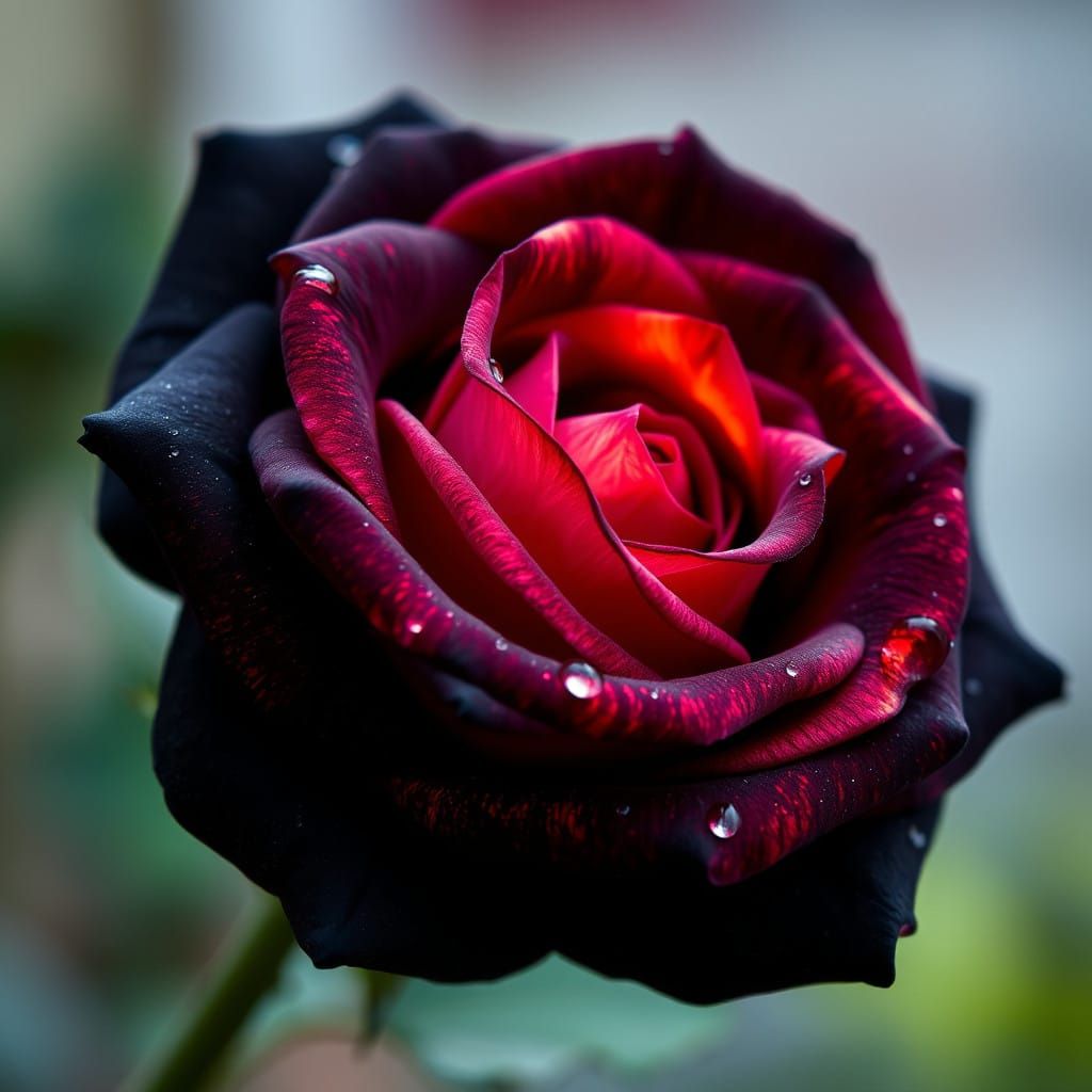 Vibrant Rainbow Rose in Close-Up