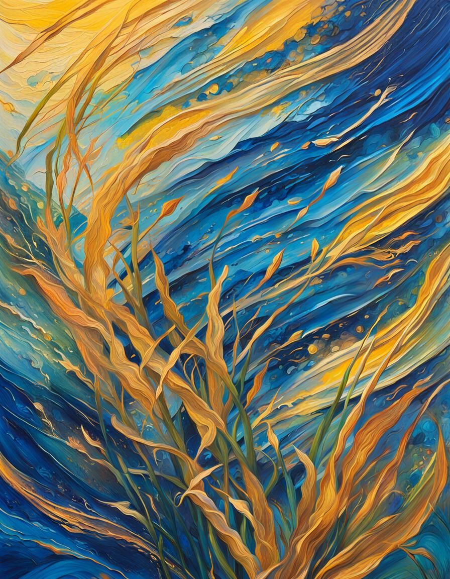 Abstract Expressionism: Sunny Meadow with Impasto Paint