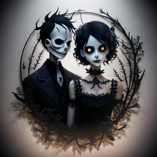 Nightmare Before Christmas Shadow Puppets in Double Exposure