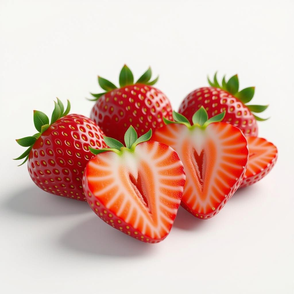 Delicious Strawberry Slices in Detailed Digital Art