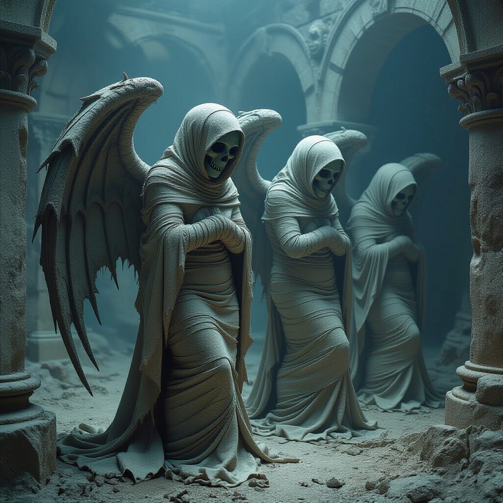 Mystical Mummies and Gargoyles in Biomechanical Style