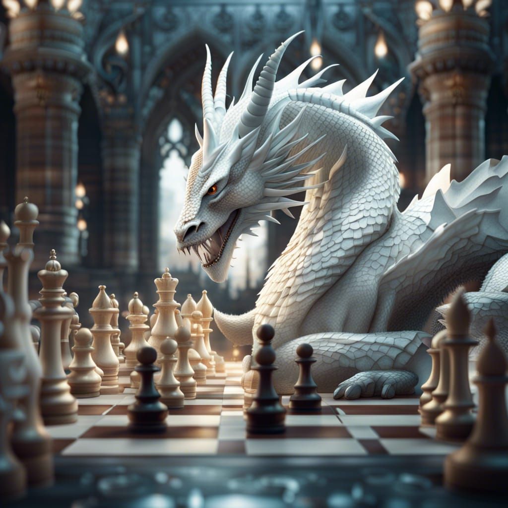 White Queen Dragon in Epic Chess Game