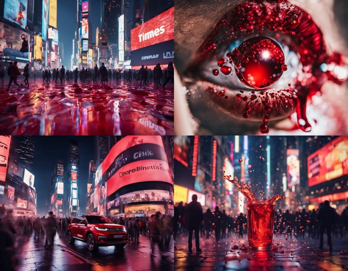 Liquid Ruby Lipstick Waterfall in Surreal Style