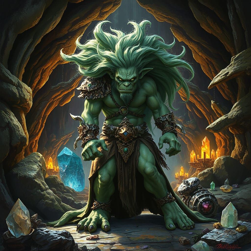 Troll Queen Guards Crystal Cave Entrance