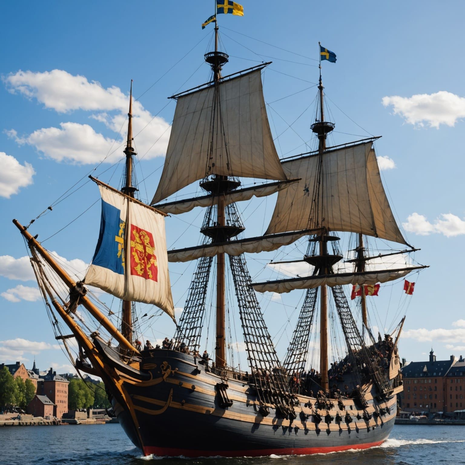 Regal Ship Vasa's Maiden Voyage in Stockholm 1628